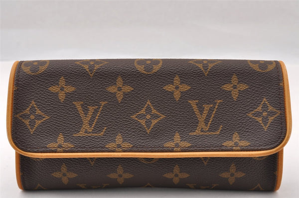 Authentic Louis Vuitton Monogram Pochette Twin PM Shoulder Bag M51854 LV 3624I