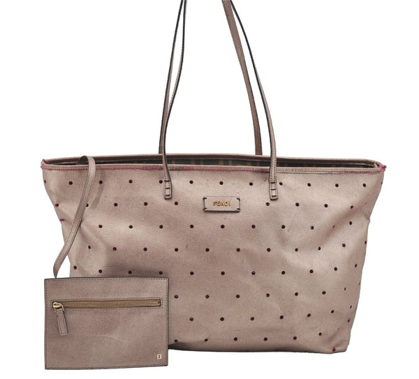 Authentic FENDI Vintage Leather Shoulder Tote Bag Pink 3625I