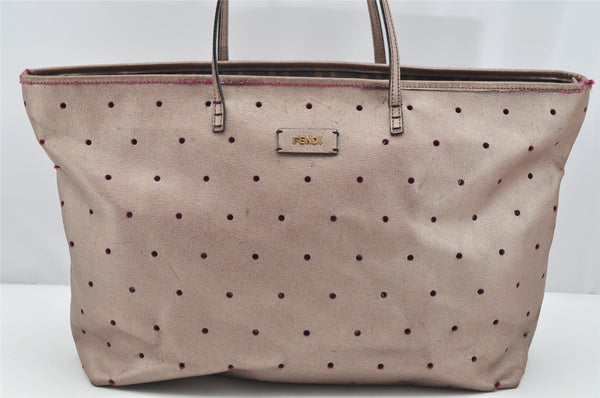 Authentic FENDI Vintage Leather Shoulder Tote Bag Pink 3625I