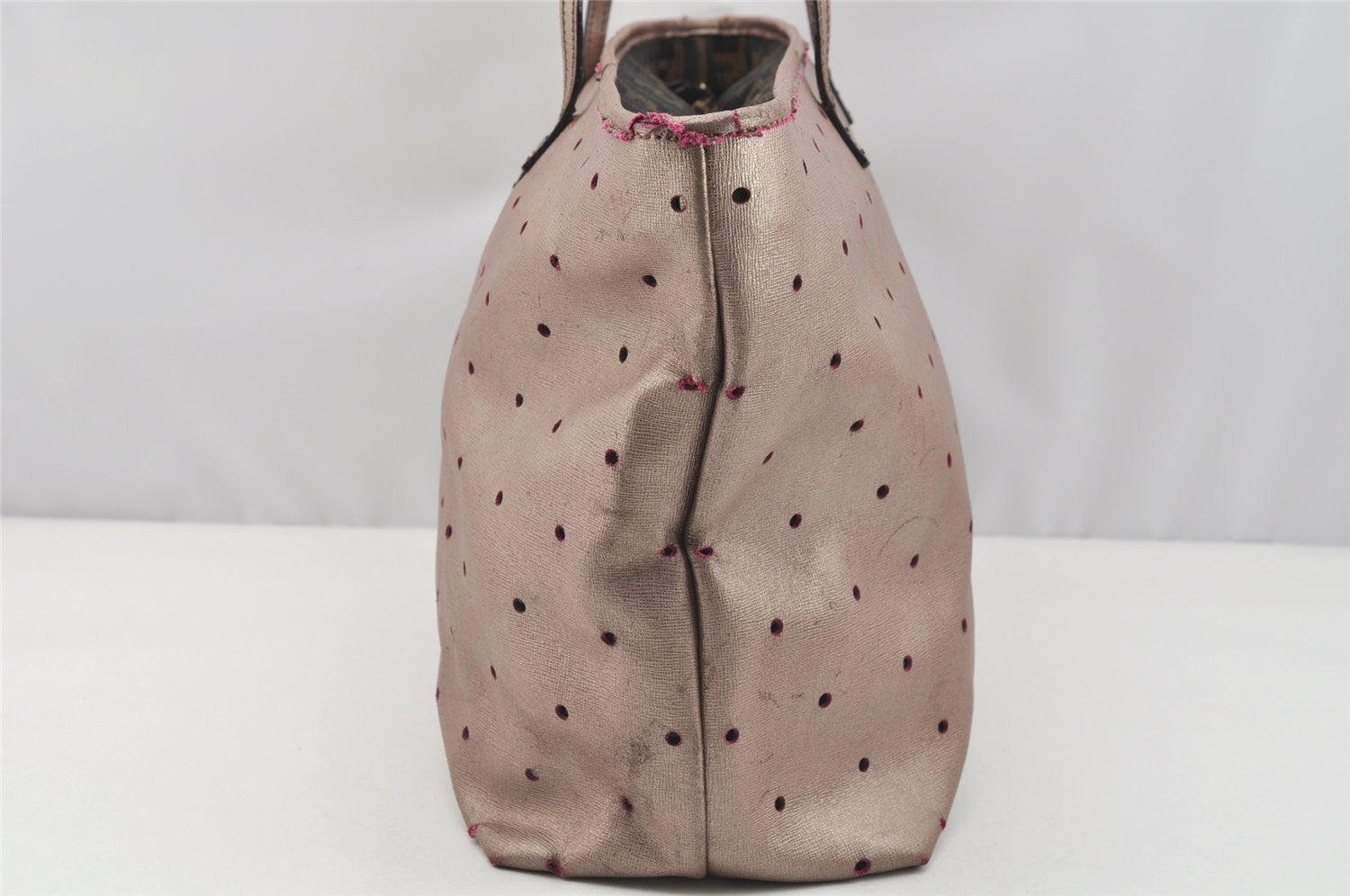 Authentic FENDI Vintage Leather Shoulder Tote Bag Pink 3625I