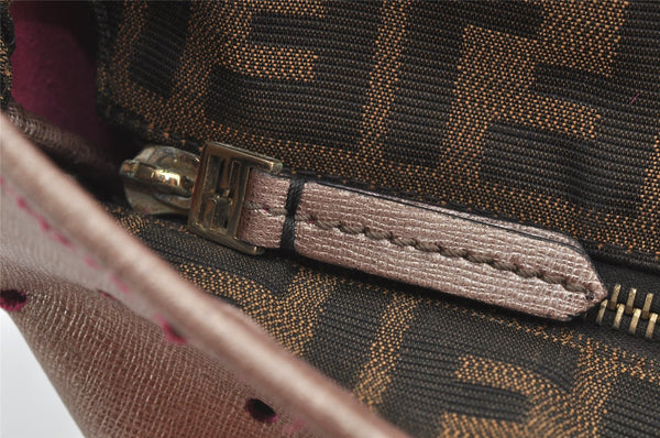 Authentic FENDI Vintage Leather Shoulder Tote Bag Pink 3625I