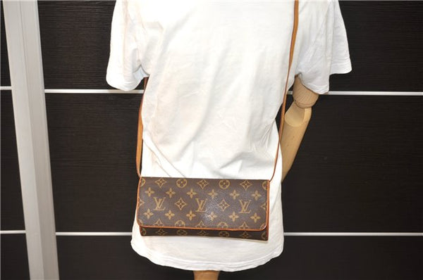 Authentic LOUIS VUITTON Monogram Pochette Twin GM Shoulder Pouch M51852 LV 3626C