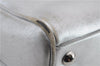 Authentic SAINT LAURENT Baby Duffle 2Way Shoulder Hand Bag Leather Silver 3632C