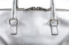 Authentic SAINT LAURENT Baby Duffle 2Way Shoulder Hand Bag Leather Silver 3632C