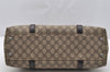 Authentic GUCCI Vintage Shoulder Hand Tote Bag GG PVC Leather 114595 Brown 3634I