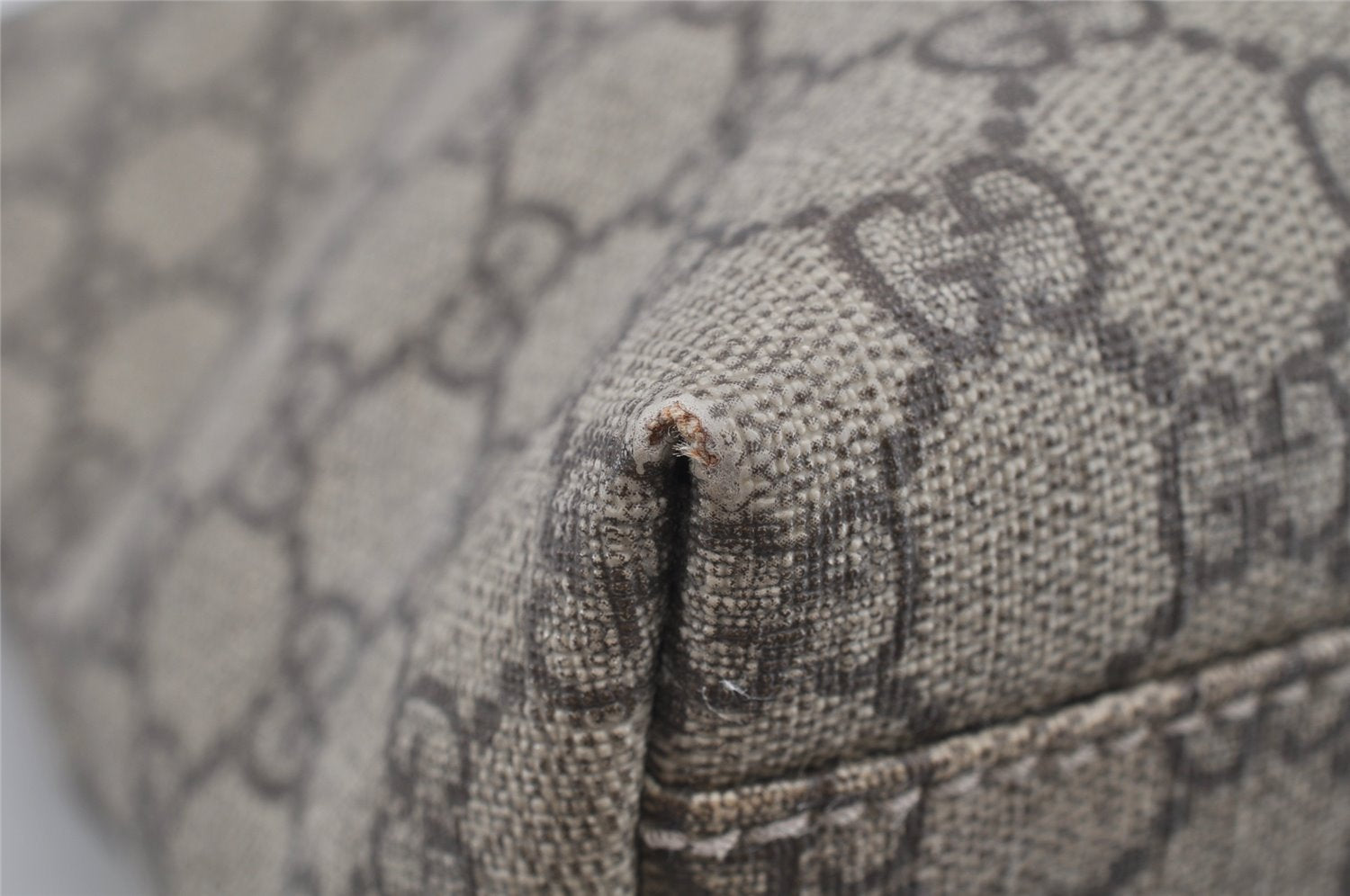 Authentic GUCCI Vintage Shoulder Hand Tote Bag GG PVC Leather 114595 Brown 3634I