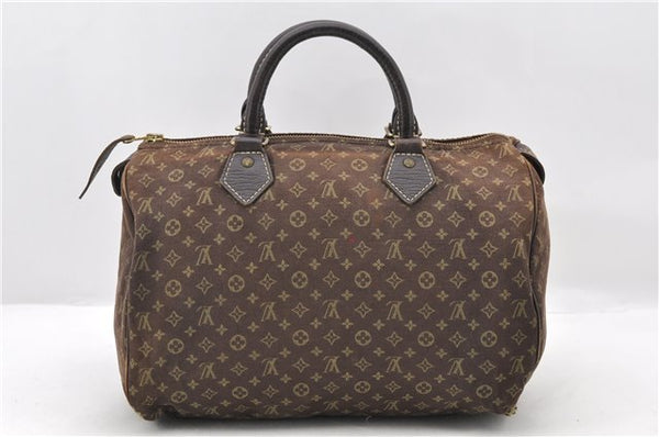 Auth LOUIS VUITTON Monogram Mini Lin Speedy 30 Hand Bag Brown M95224 LV 3635C