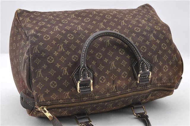 Auth LOUIS VUITTON Monogram Mini Lin Speedy 30 Hand Bag Brown M95224 LV 3635C