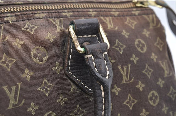 Auth LOUIS VUITTON Monogram Mini Lin Speedy 30 Hand Bag Brown M95224 LV 3635C