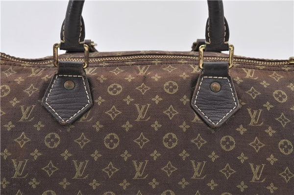 Auth LOUIS VUITTON Monogram Mini Lin Speedy 30 Hand Bag Brown M95224 LV 3635C