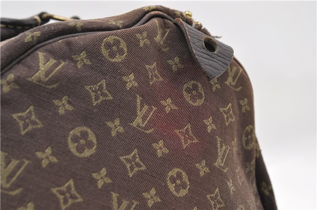 Auth LOUIS VUITTON Monogram Mini Lin Speedy 30 Hand Bag Brown M95224 LV 3635C