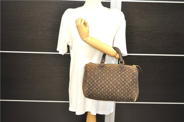 Auth LOUIS VUITTON Monogram Mini Lin Speedy 30 Hand Bag Brown M95224 LV 3635C