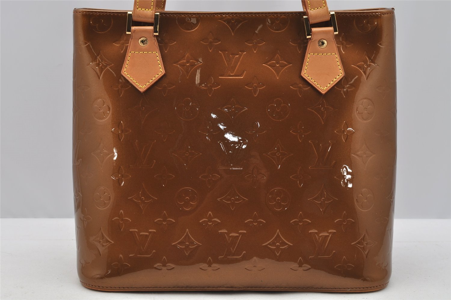 Authentic Louis Vuitton Vernis Houston Shoulder Hand Bag Brown M91122 LV 3635I