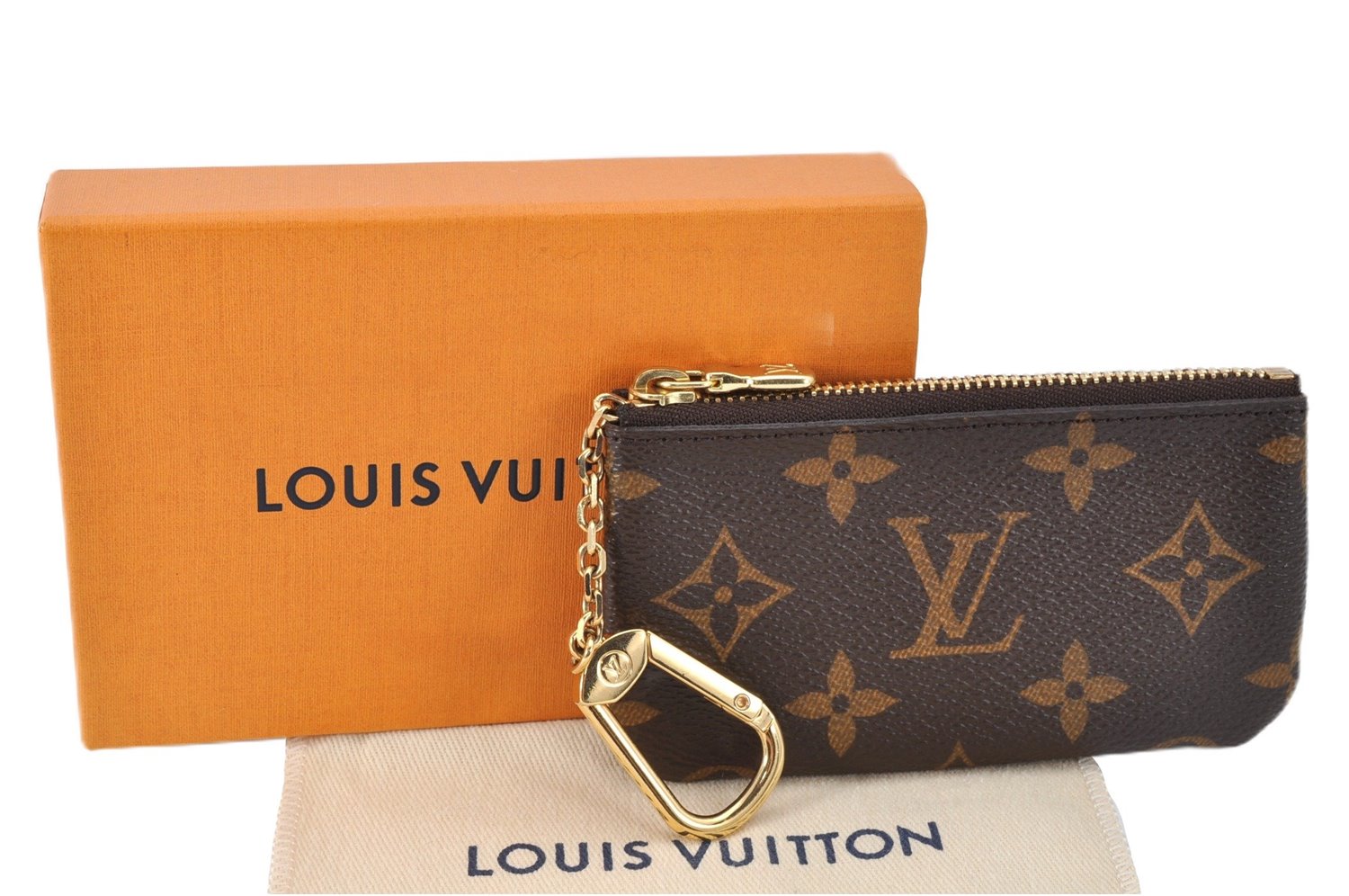 Authentic Louis Vuitton Monogram Pochette Cles Coin Purse Case M62650 Box 3643F