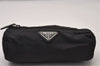 Authentic PRADA Vintage Nylon Tessuto Saffiano Leather Pouch Purse Black 3644I