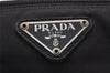 Authentic PRADA Vintage Nylon Tessuto Saffiano Leather Pouch Purse Black 3644I