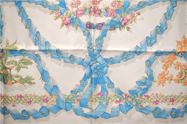 Authentic HERMES Carre 90 Scarf "LE SACRE DU PRINTEMPS" Silk Ivory 3645E