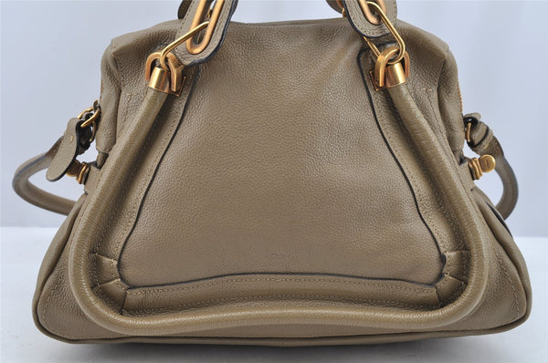 Authentic Chloe Paraty Medium 2Way Shoulder Hand Bag Leather Brown 3645I