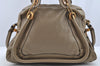 Authentic Chloe Paraty Medium 2Way Shoulder Hand Bag Leather Brown 3645I
