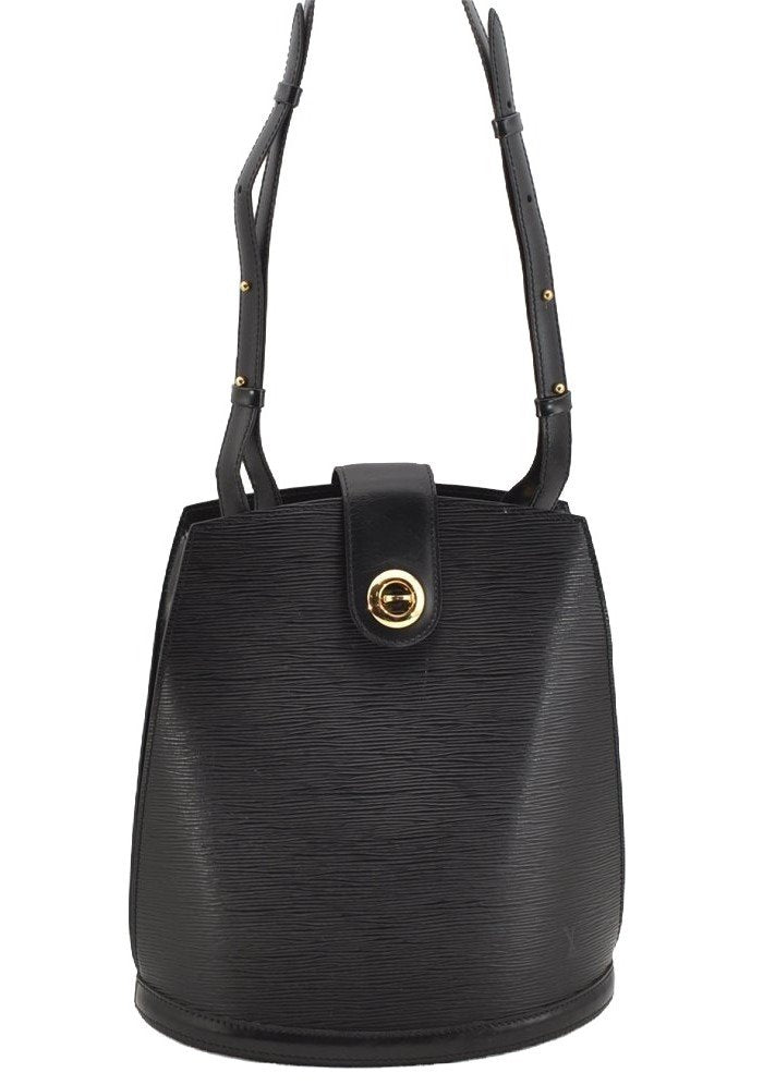 Authentic Louis Vuitton Epi Cluny Shoulder Bag Purse Black M52252 LV 3646I