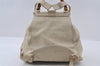 Authentic GUCCI Bamboo Drawstring Backpack Leather White 3647I