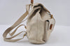 Authentic GUCCI Bamboo Drawstring Backpack Leather White 3647I