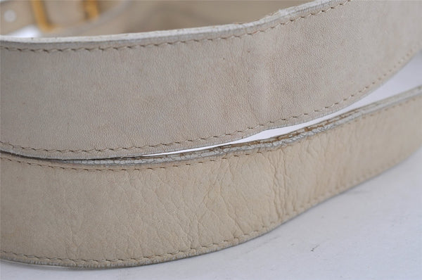 Authentic GUCCI Bamboo Drawstring Backpack Leather White 3647I