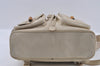 Authentic GUCCI Bamboo Drawstring Backpack Leather White 3647I