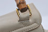 Authentic GUCCI Bamboo Drawstring Backpack Leather White 3647I