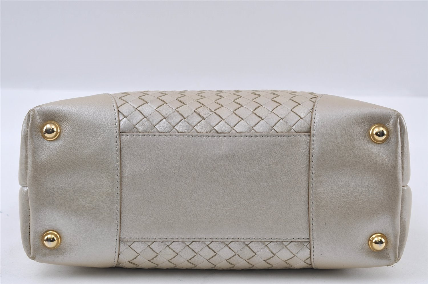 Authentic BOTTEGA VENETA Intrecciato Leather Shoulder Bag Purse White 3648I