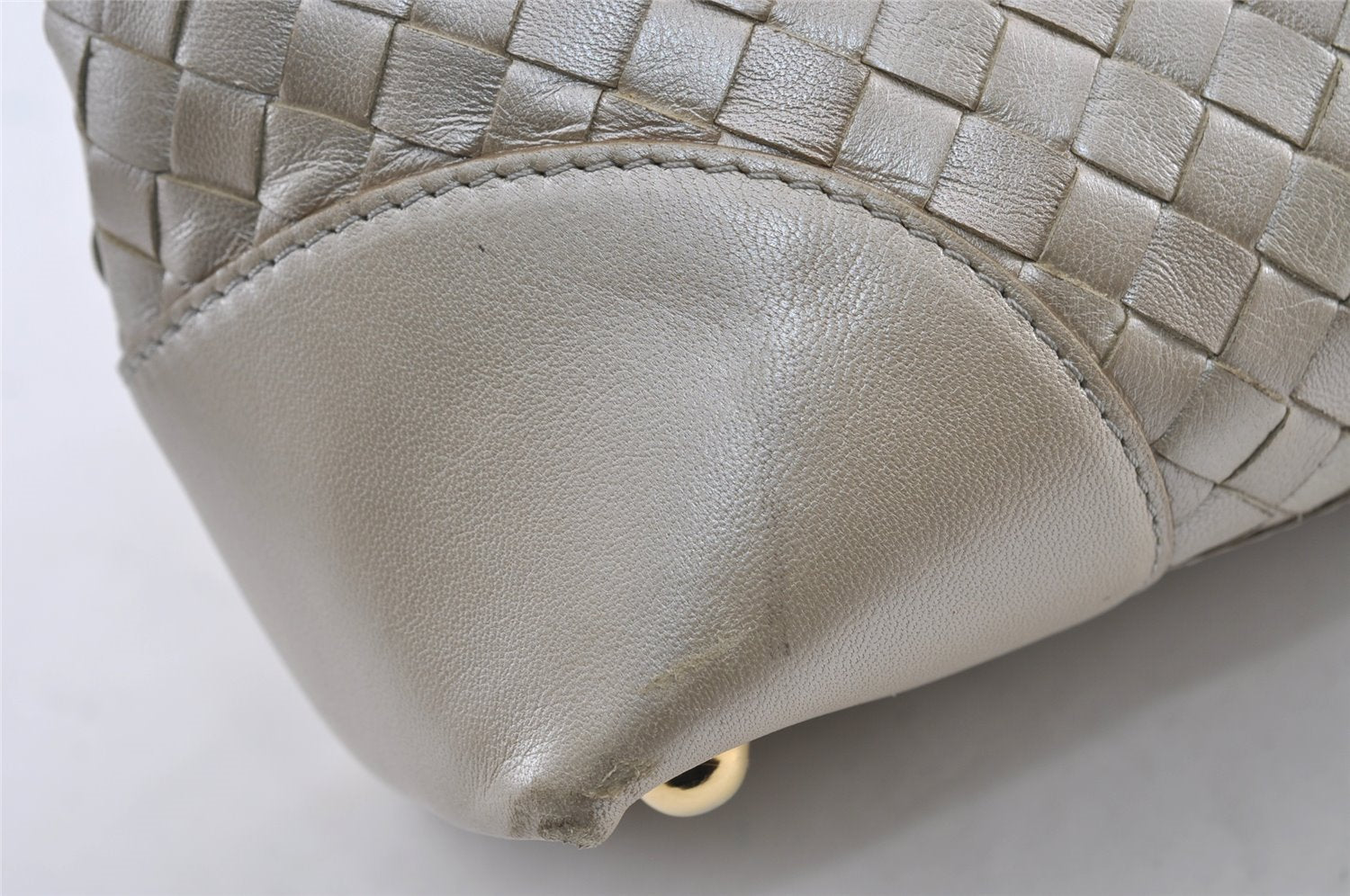 Authentic BOTTEGA VENETA Intrecciato Leather Shoulder Bag Purse White 3648I