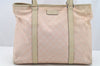 Authentic GUCCI Vintage Shoulder Tote Bag GG Canvas Leather 257304 Pink 3650I
