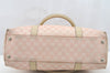 Authentic GUCCI Vintage Shoulder Tote Bag GG Canvas Leather 257304 Pink 3650I