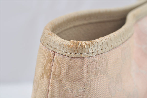 Authentic GUCCI Vintage Shoulder Tote Bag GG Canvas Leather 257304 Pink 3650I