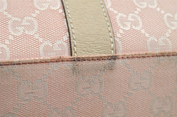 Authentic GUCCI Vintage Shoulder Tote Bag GG Canvas Leather 257304 Pink 3650I