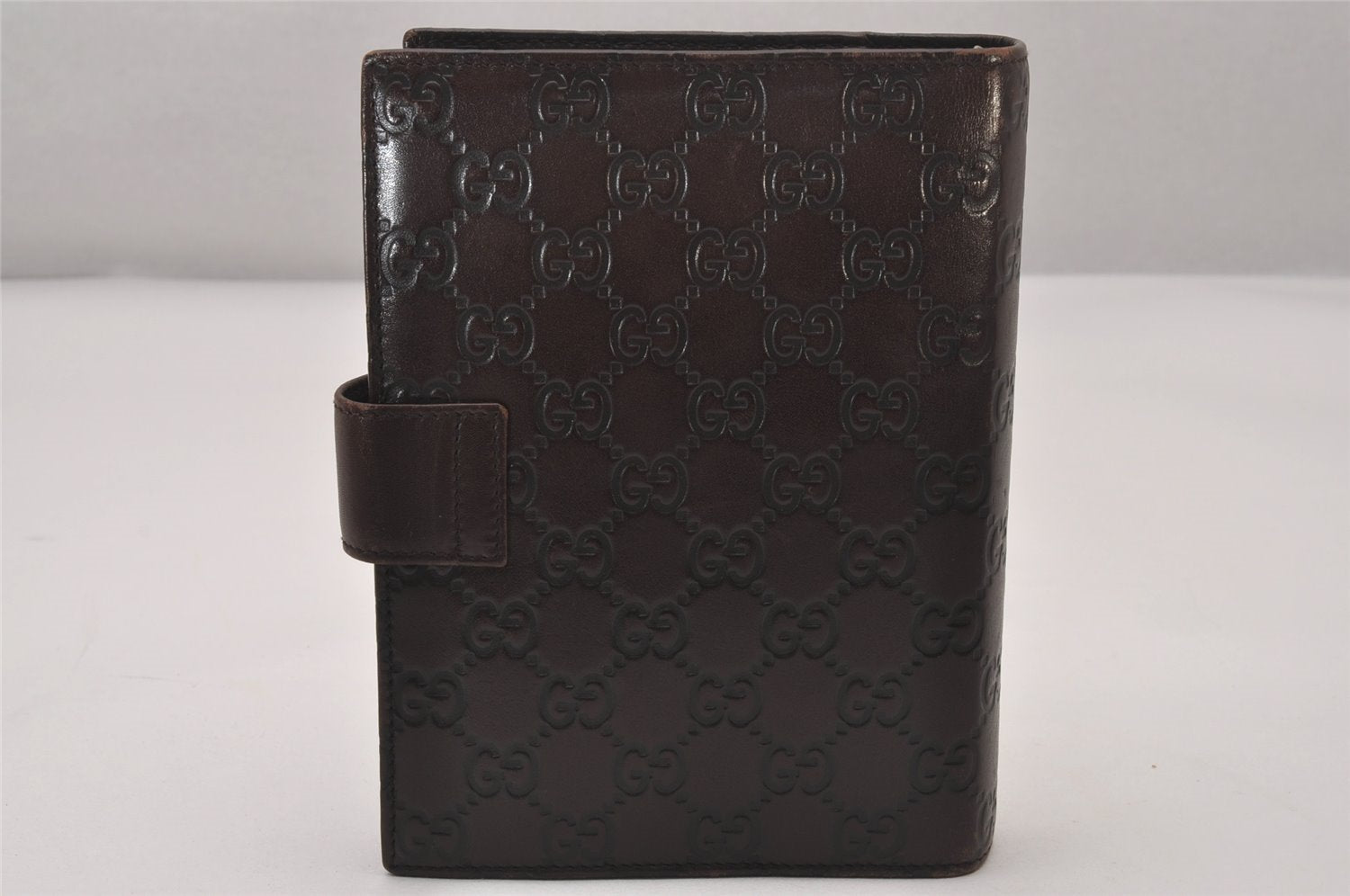 Authentic GUCCI Guccissima Vintage Notebook Cover GG Leather 115241 Brown 3652I