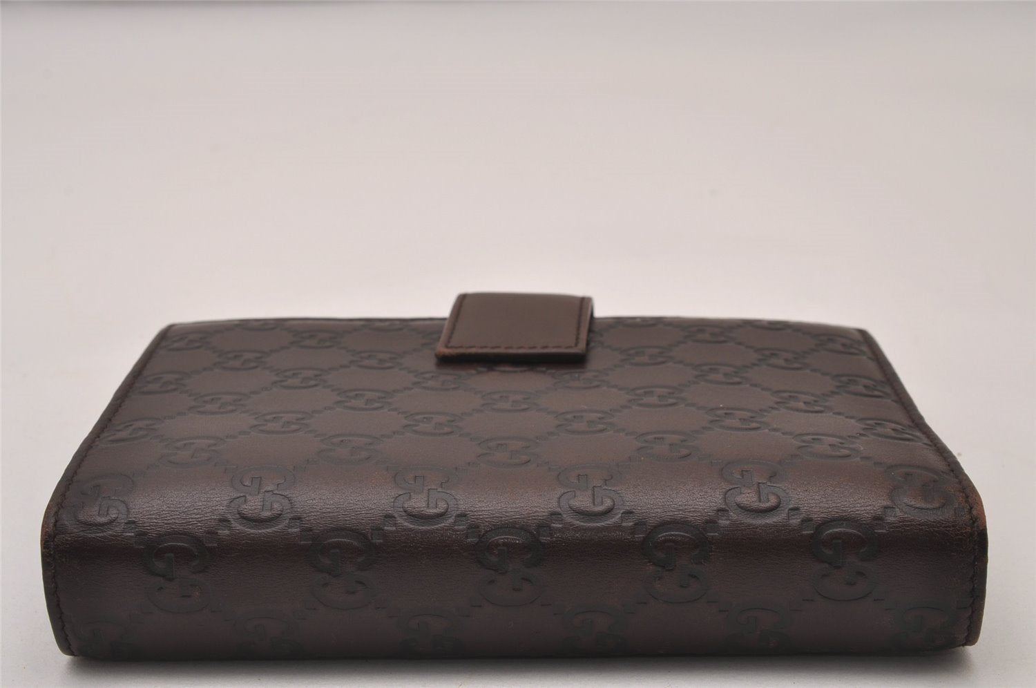 Authentic GUCCI Guccissima Vintage Notebook Cover GG Leather 115241 Brown 3652I