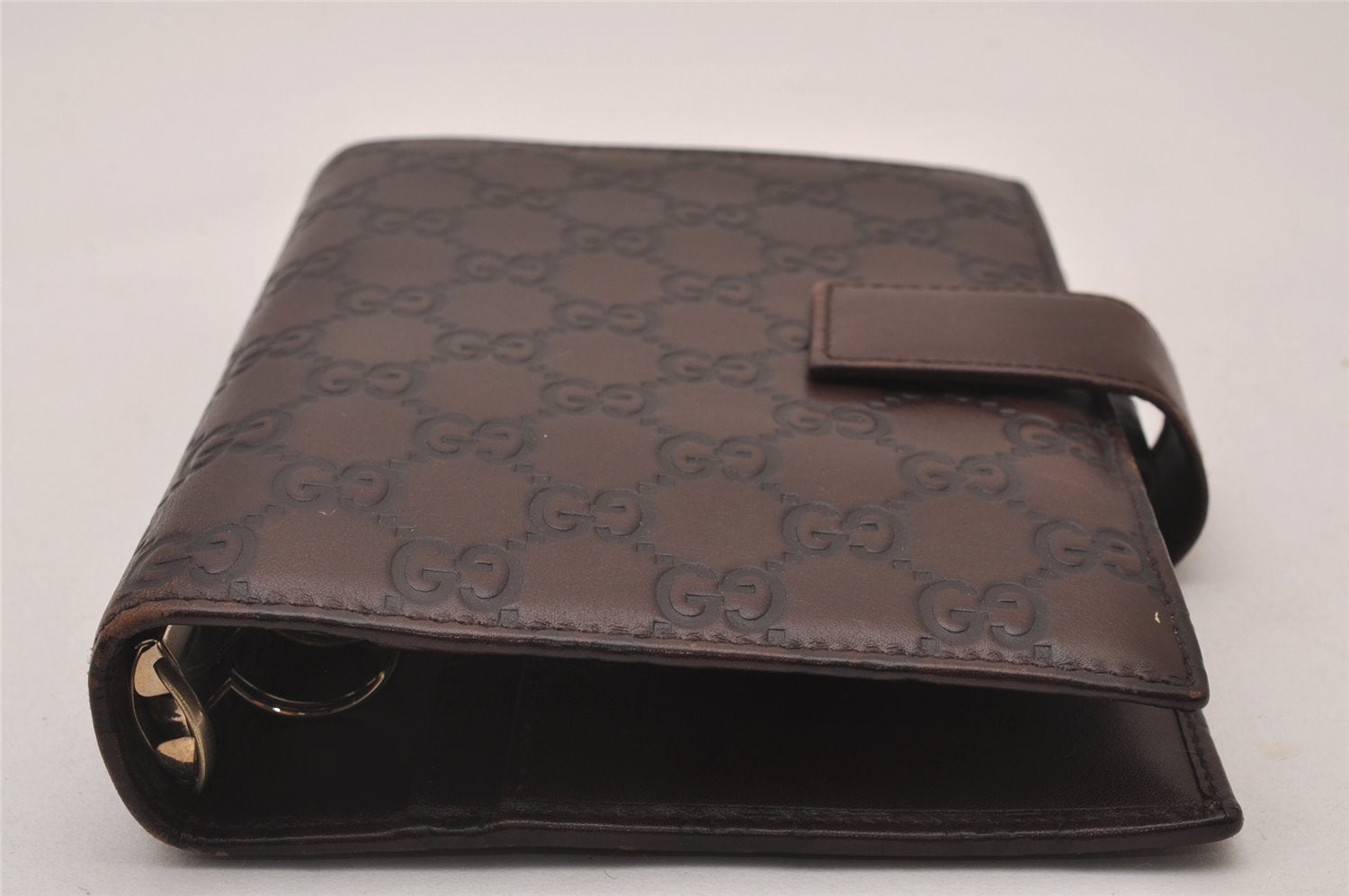 Authentic GUCCI Guccissima Vintage Notebook Cover GG Leather 115241 Brown 3652I