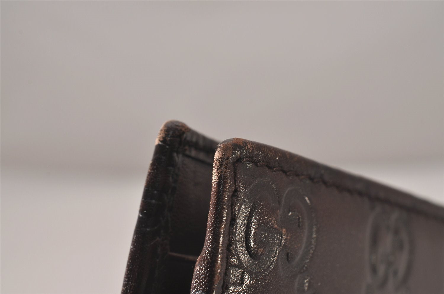 Authentic GUCCI Guccissima Vintage Notebook Cover GG Leather 115241 Brown 3652I