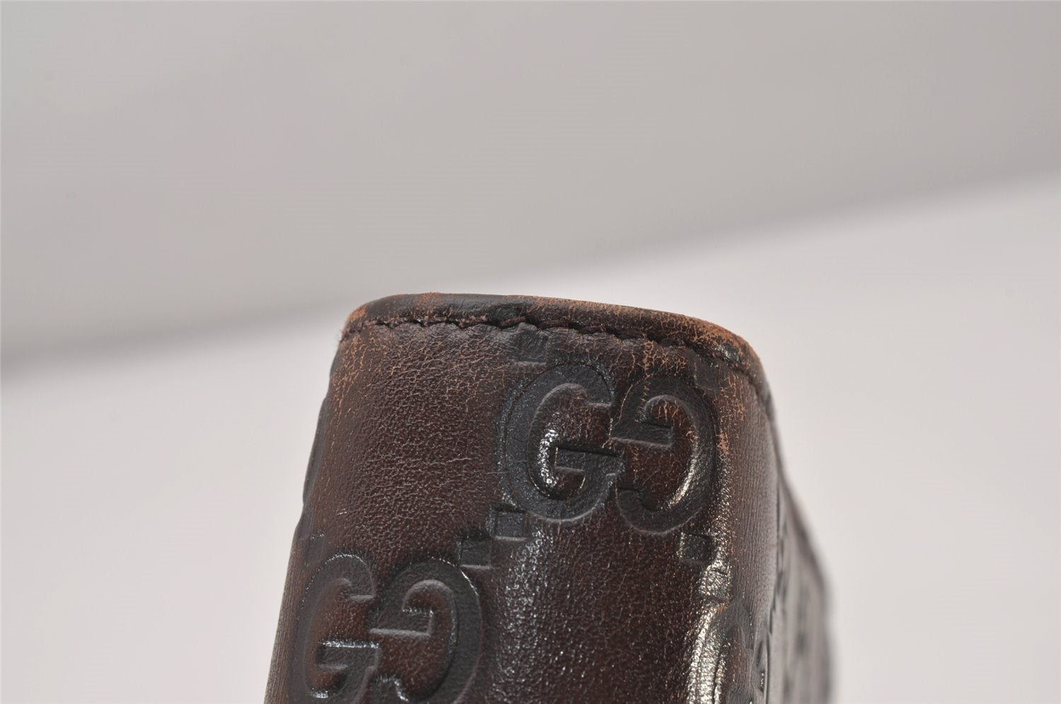 Authentic GUCCI Guccissima Vintage Notebook Cover GG Leather 115241 Brown 3652I