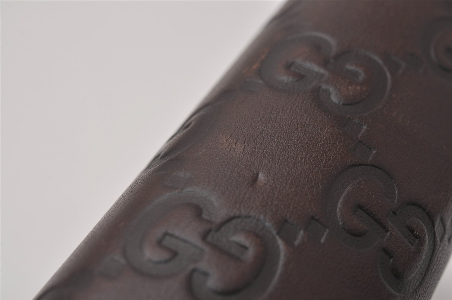 Authentic GUCCI Guccissima Vintage Notebook Cover GG Leather 115241 Brown 3652I