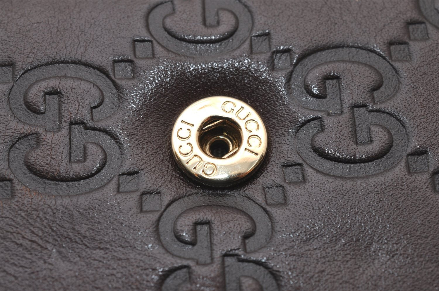 Authentic GUCCI Guccissima Vintage Notebook Cover GG Leather 115241 Brown 3652I