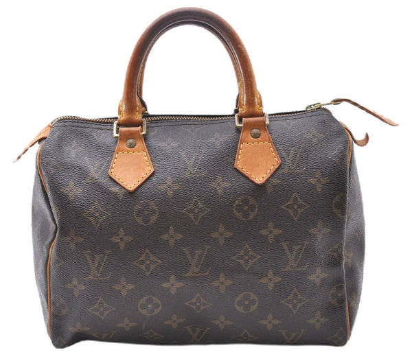 Authentic Louis Vuitton Monogram Speedy 25 Boston Hand Bag M41528 LV 3656F