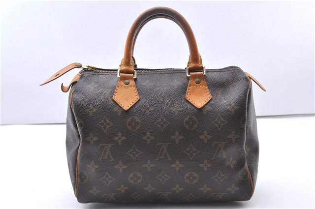 Authentic Louis Vuitton Monogram Speedy 25 Boston Hand Bag M41528 LV 3656F