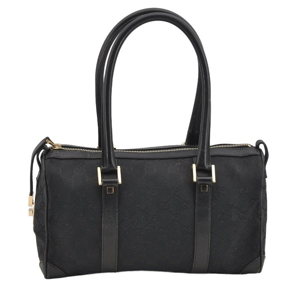 Authentic GUCCI Shoulder Hand Bag Purse GG Canvas Leather 0000851 Black 3656I