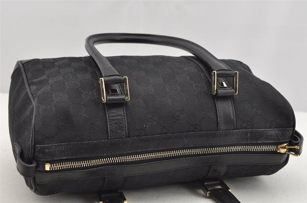 Authentic GUCCI Shoulder Hand Bag Purse GG Canvas Leather 0000851 Black 3656I