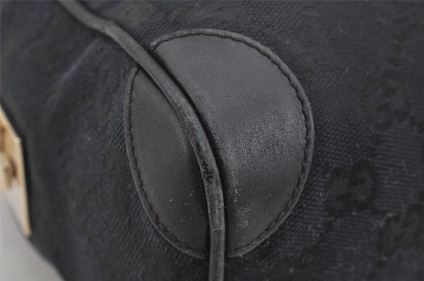 Authentic GUCCI Shoulder Hand Bag Purse GG Canvas Leather 0000851 Black 3656I