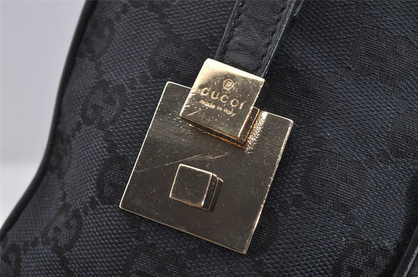 Authentic GUCCI Shoulder Hand Bag Purse GG Canvas Leather 0000851 Black 3656I
