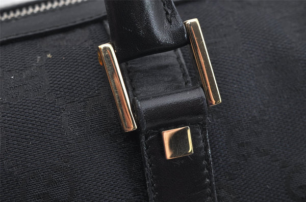 Authentic GUCCI Shoulder Hand Bag Purse GG Canvas Leather 0000851 Black 3656I