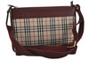 Authentic BURBERRY Nova Check Shoulder Cross Body Bag Canvas Leather Beige 3657I